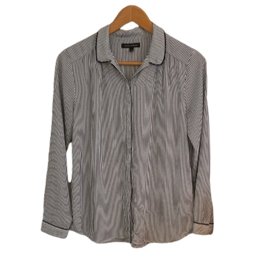 BANANA REPUBLIC - Black and White Button Down